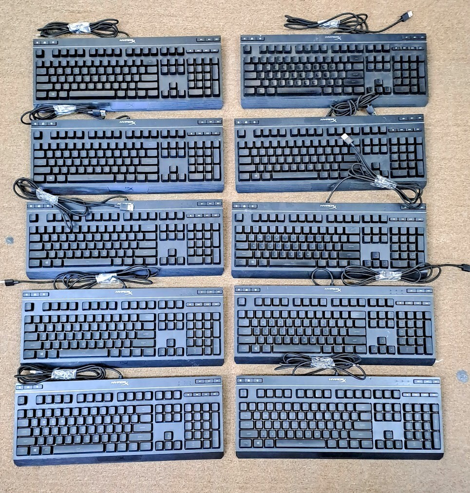 LOT OF 10 HYPERX ALLOY CORE RGB HX-KB5ME2-US- TESTED