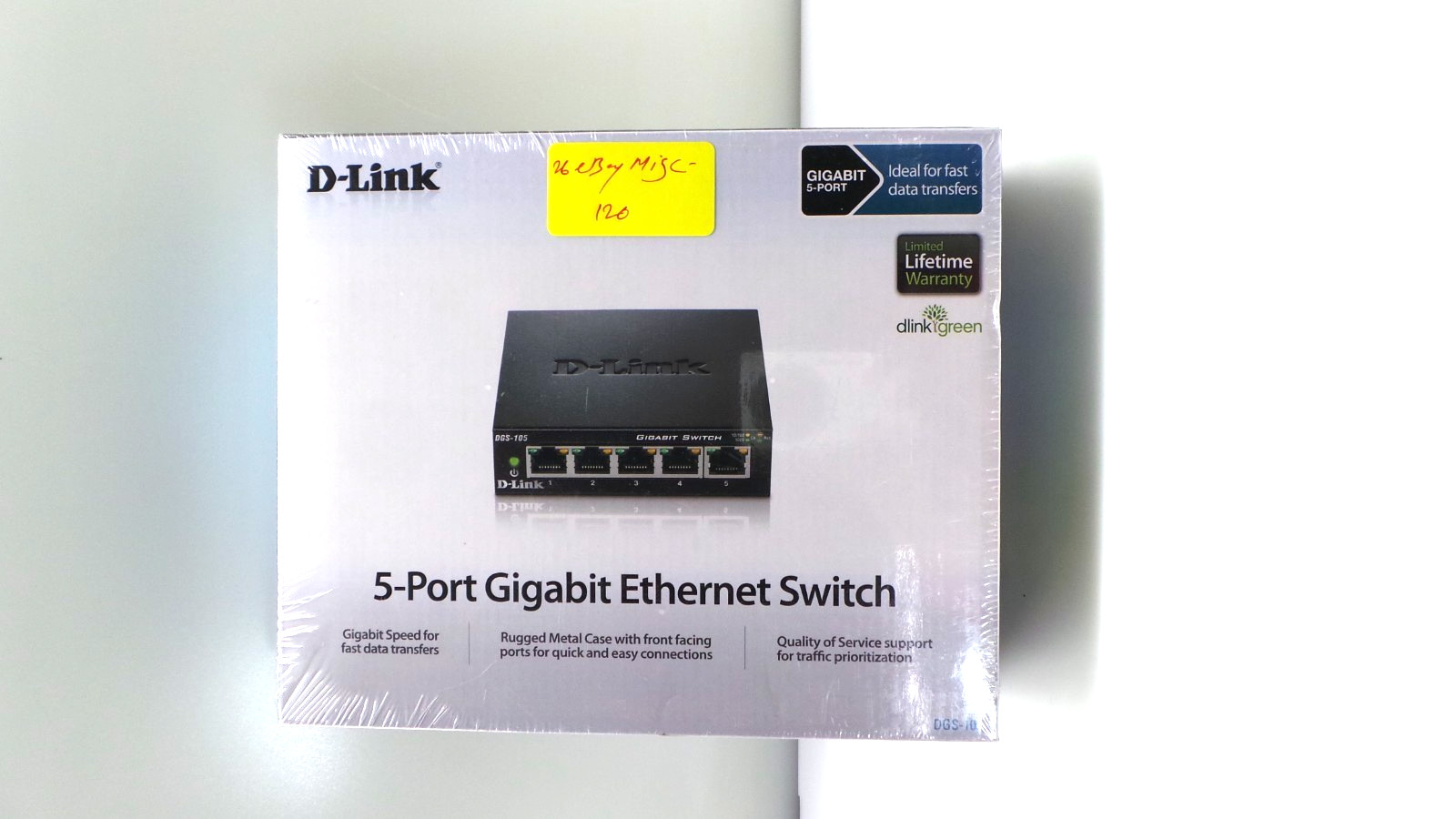 D-Link 5 Port Gigabit Unmanaged Metal Desktop Ethernet Switch DGS-105 - New