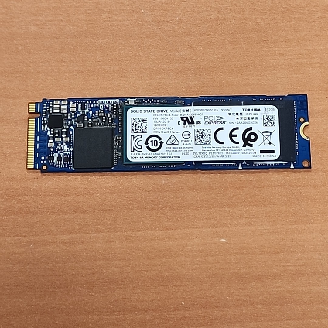 Toshiba 512GB NVMe x4 M.2 2280 PCIe Gen3 SSD XG6 Series KXG60ZNV512G 0KP8C4
