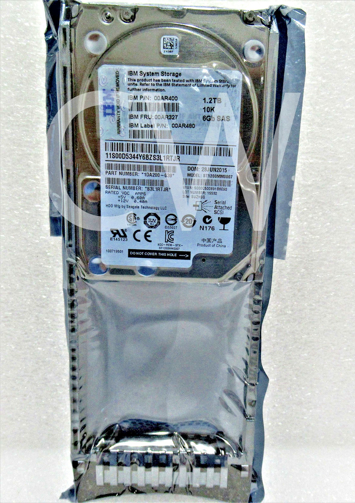 IBM 00AR327 00AR400 00AR480 1.2TB 10K RPM 6Gb/s 2.5" SAS SERVER HDD Hard Drive