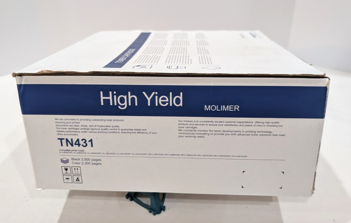 Molimer TN431 Toner Cartridge 3-Pack High Yield Cyan Magenta Yellow NEW