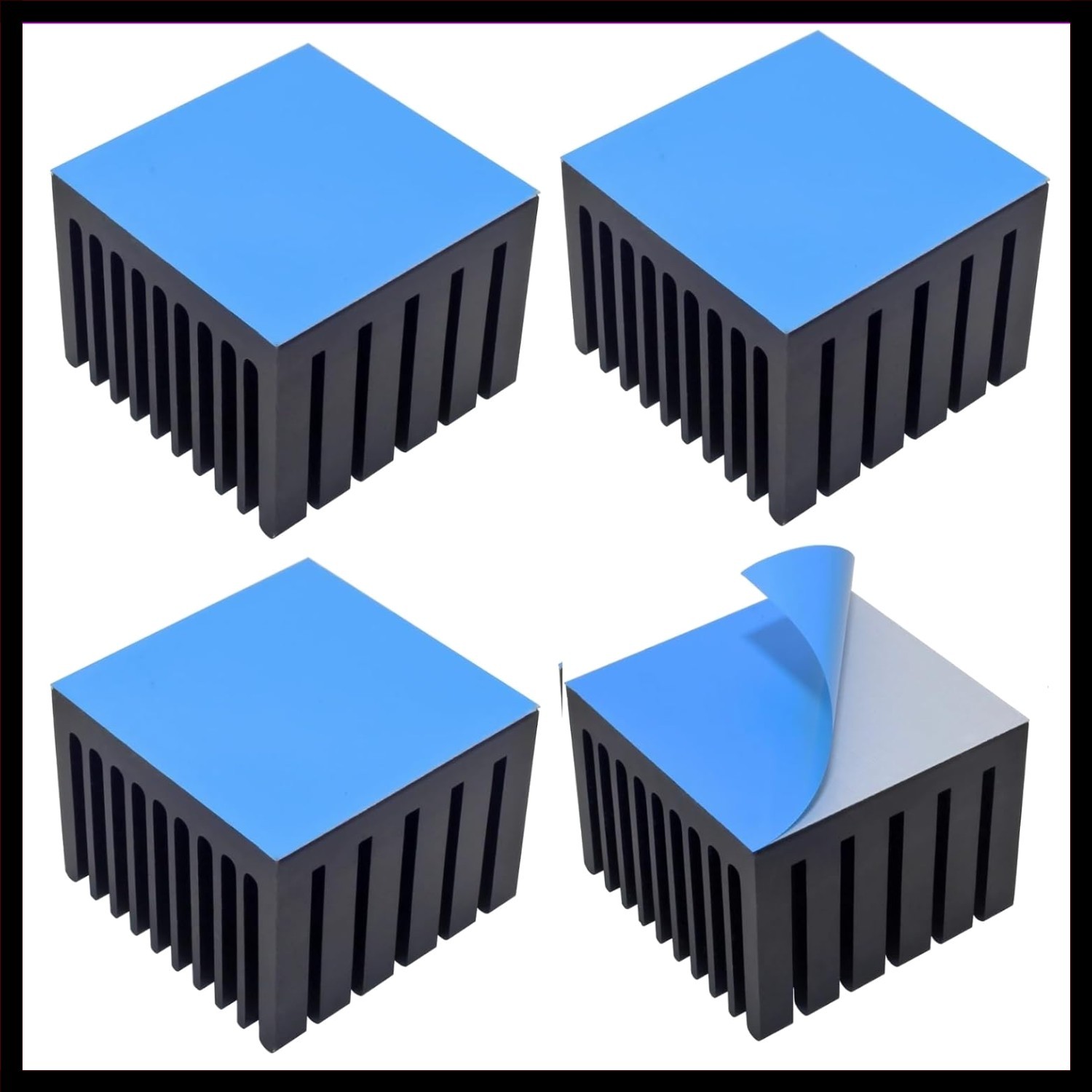 4pcs 40mm Heatsink 40x40x30mm +Thermal Conductive Tape, Aluminum Cooler Heat ...