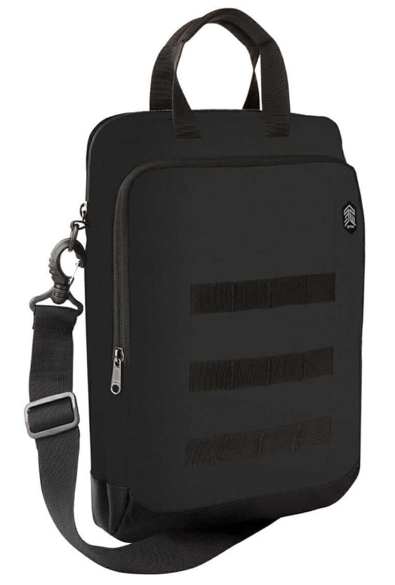 STM (ACE VERTICAL SUPER CARGO) LAPTOP SHOULDERBAG FITS UP TO 11" BLACK 3YR WTY