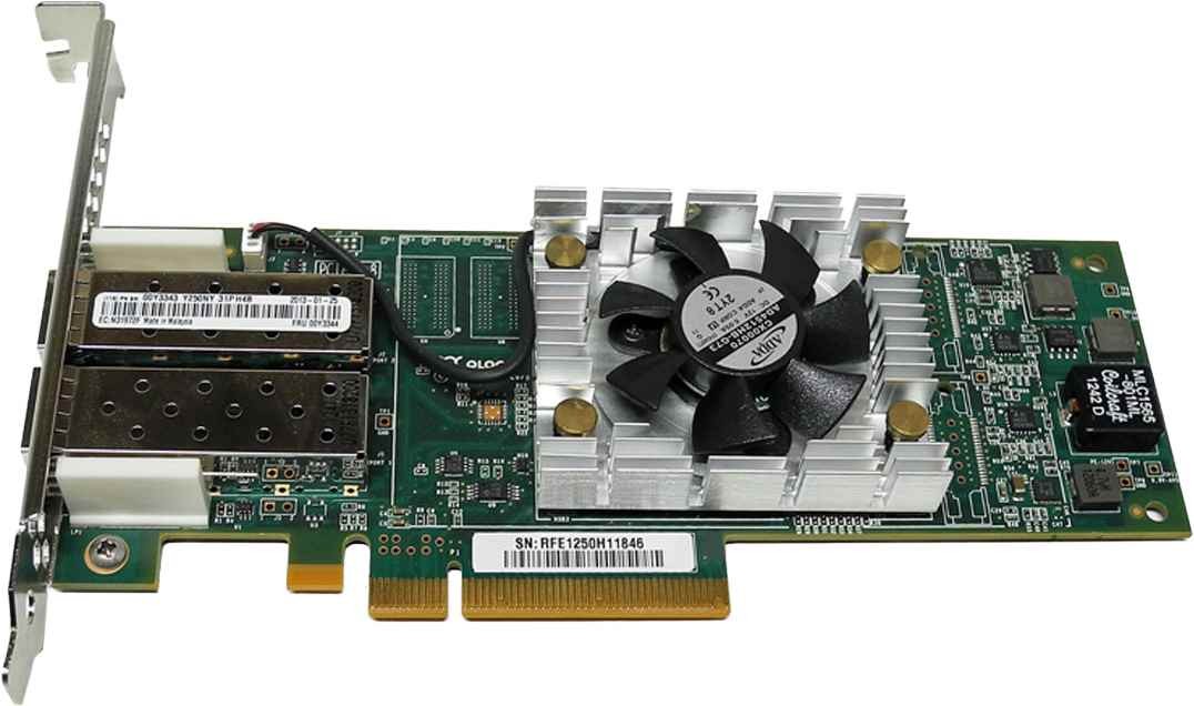 Lenovo QLogic QLE2662-LNVX Dual Port 16Gb PCIe x8 FC 00Y3344 FP +2x GBICs