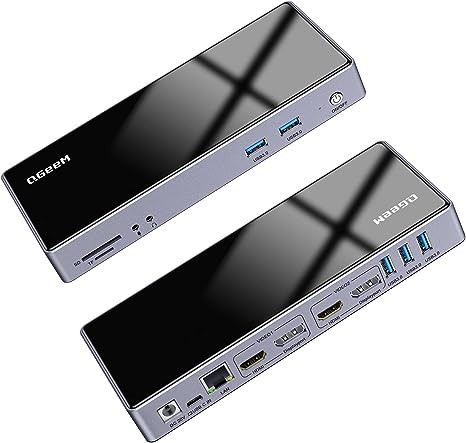 QGeeM USB 3.0 Docking Station,Single 5K/Dual HDMI DispalyPort 4K@60Hz QG-D6902