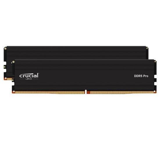 Crucial Pro 96GB (2x48GB) DDR5 UDIMM 5600MHz CL46 Black Heat Spreader Support In