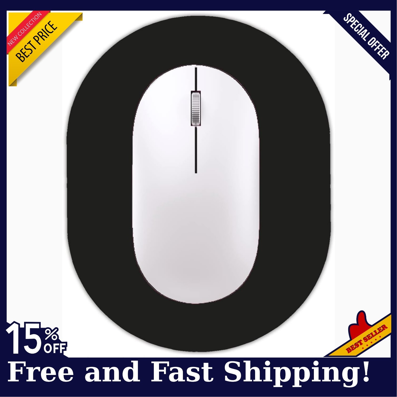 GZXHS Small Mouse pad, Portable, Waterproof 6X8 inchesoval small, 1-black