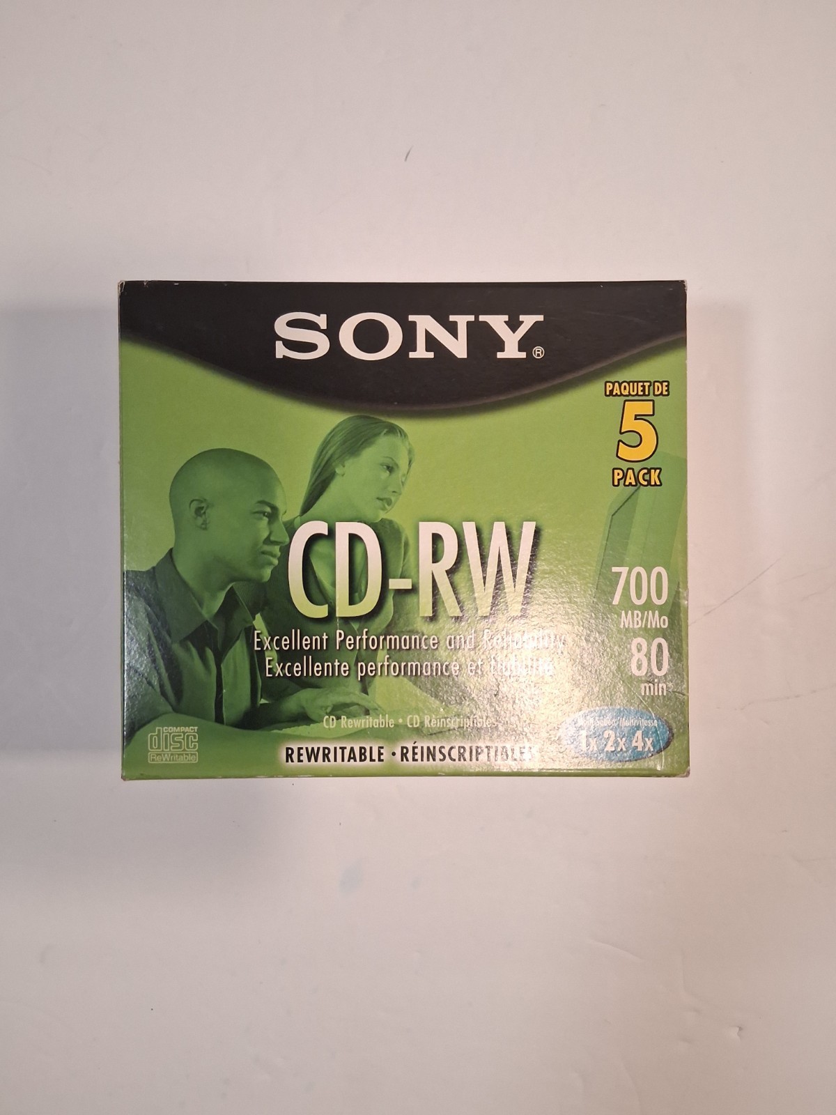 Sony CD-RW 5 Pack Blank Discs 700MB 80 Minute Rewritable New 