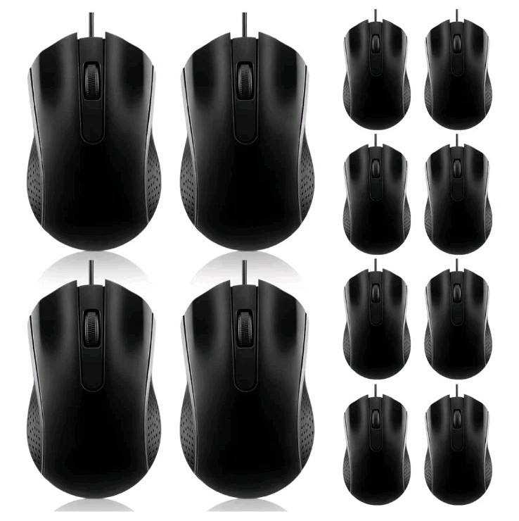 Hoteam 12 Pcs Wired Computer Mouse Bulk Cord USB Computer Mice Ergonomic...