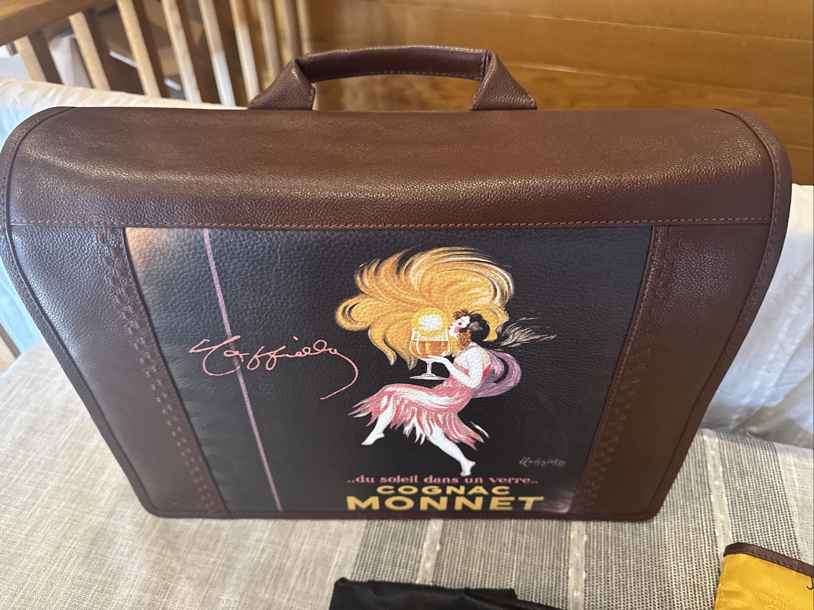 Genuine, leather computer Bag With Cappiello Cognac MONNET.