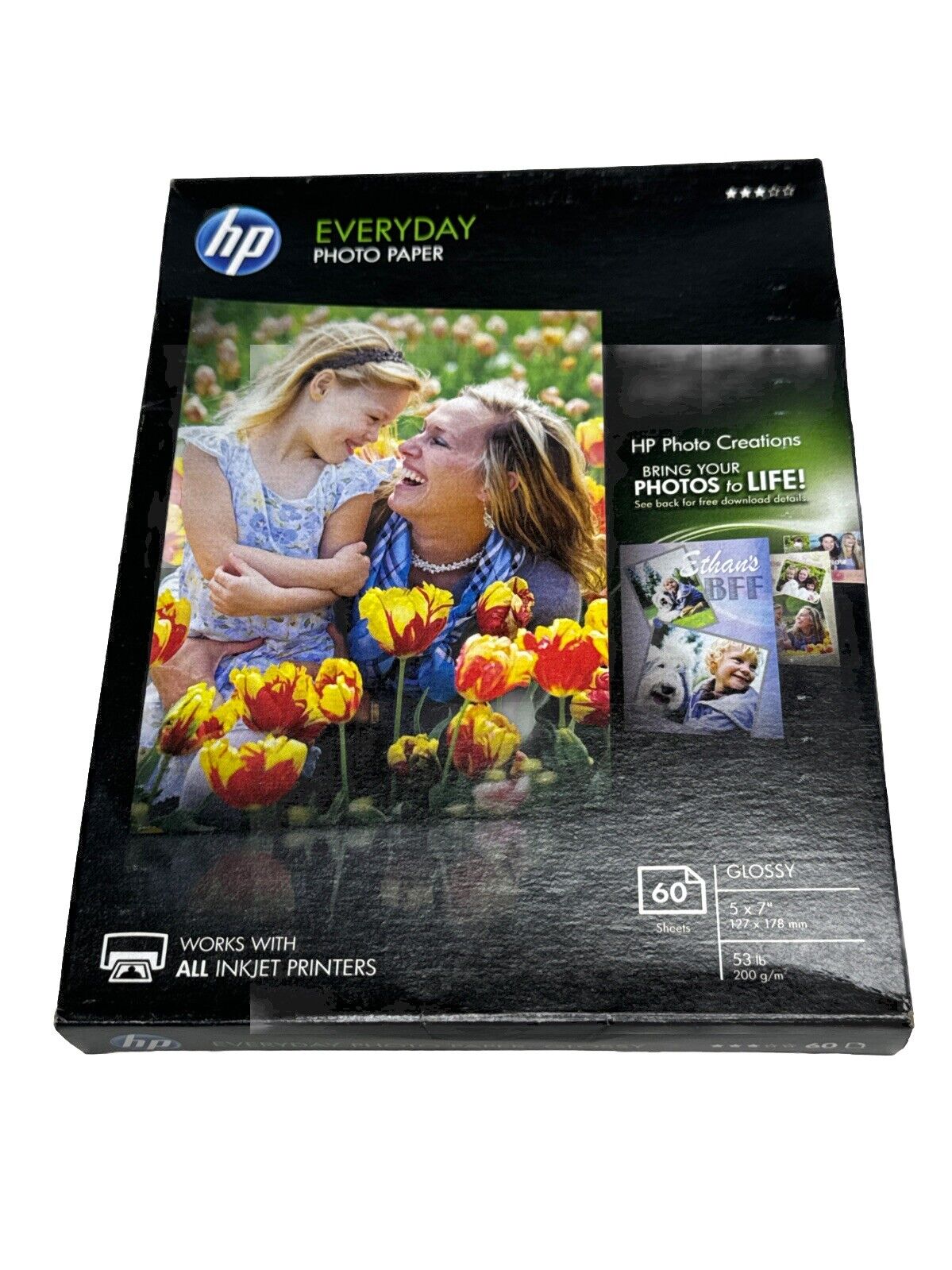 HP Genuine Everyday Photo Paper 60 Sheets Glossy 5x7 CH097A Sealed New Unopened