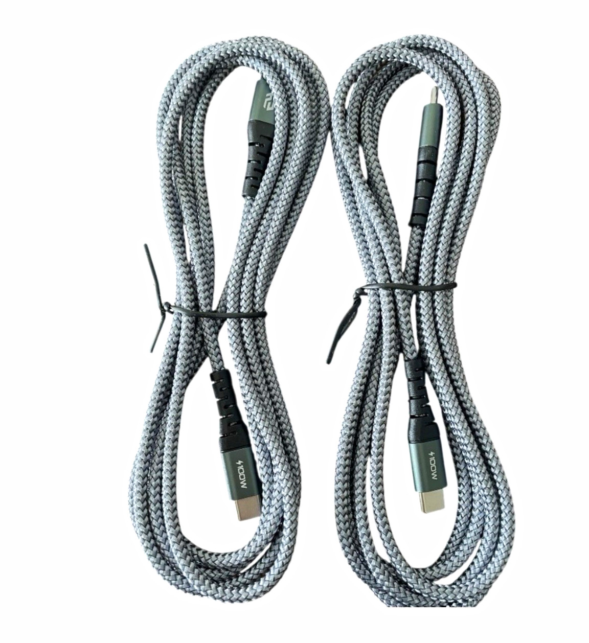 USB-C to USB-C Braided Fast Charging Cable 2-Pack 2m Gray 5A