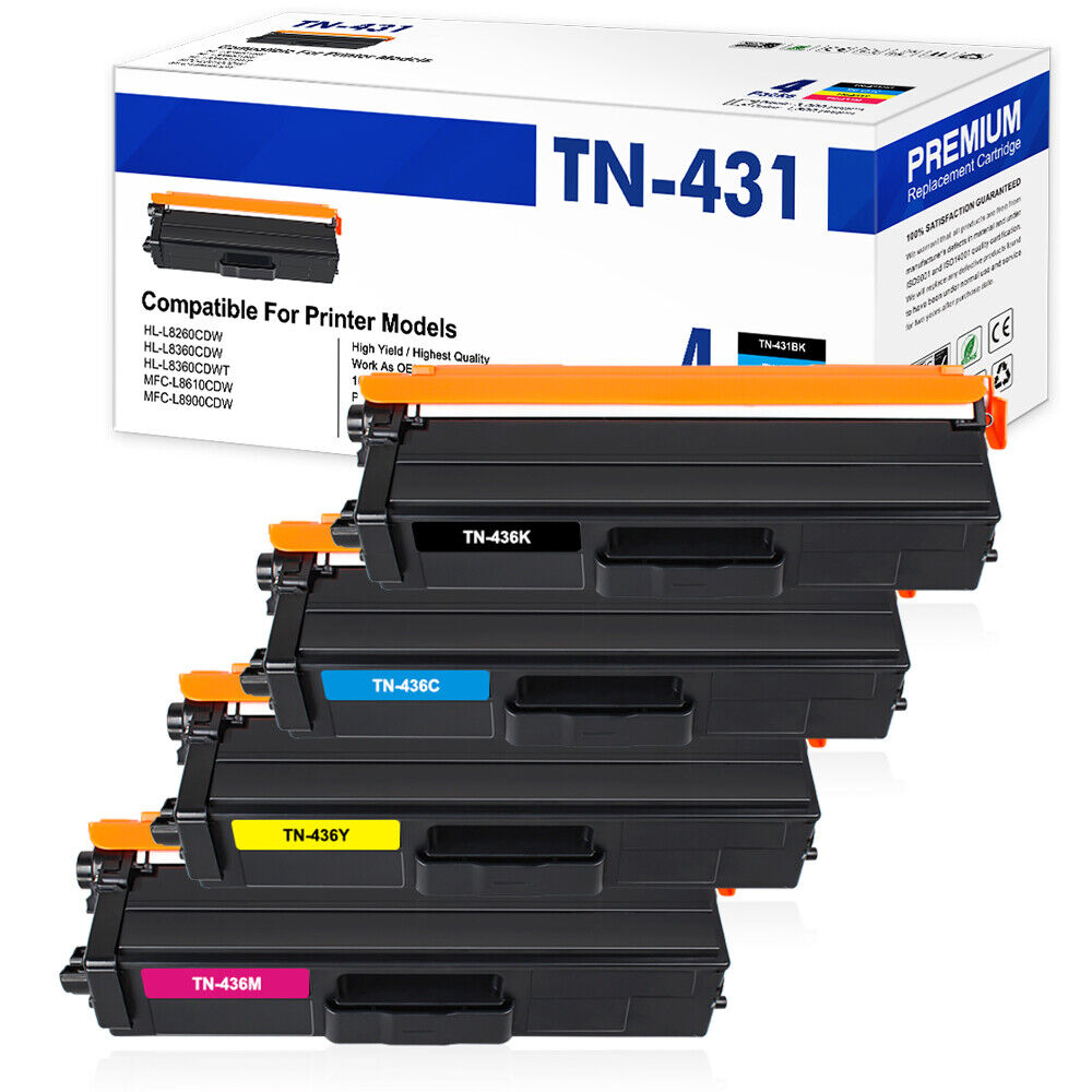 TN436 TN433 Toner Set for Brother MFC-L8900CDW HL-L8360CDW HL-L9310CDW TN431 Lot