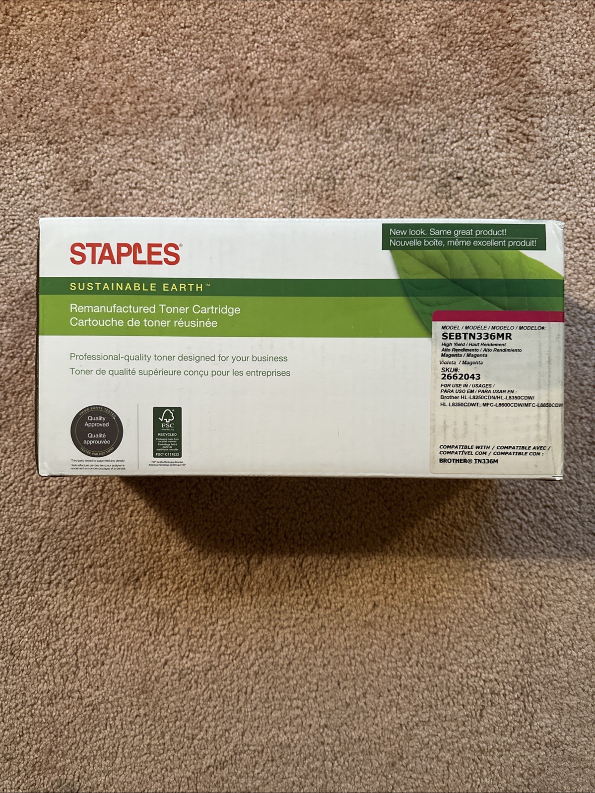 Staples Sustainable Earth Manufactured Toner Cartridge Magenta