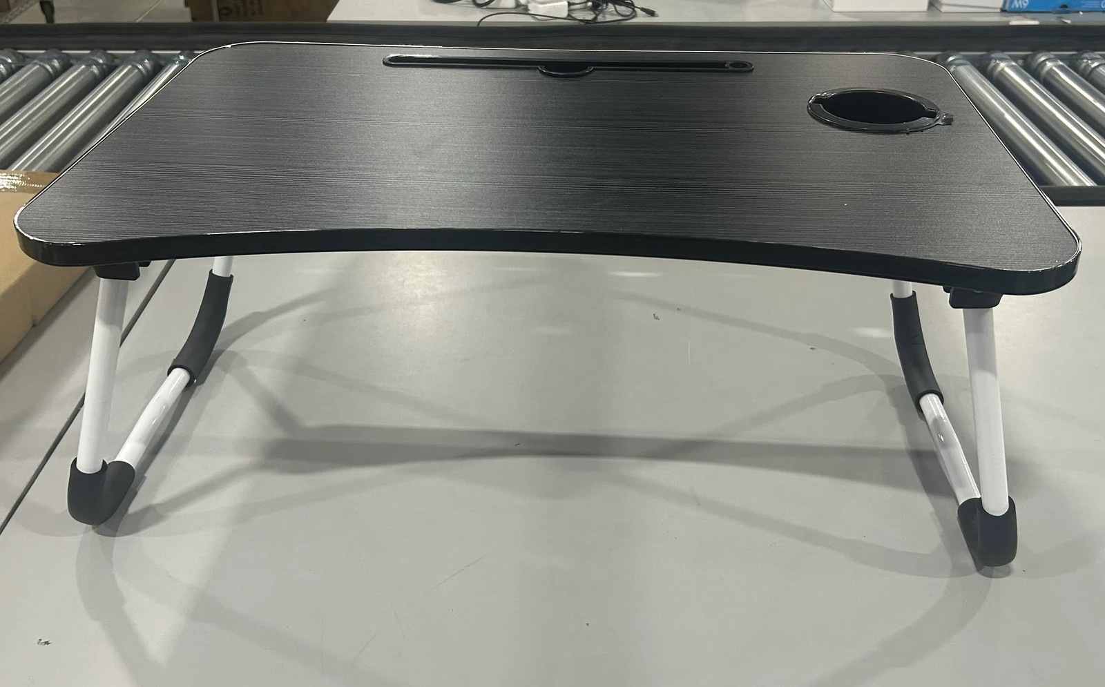 GENERIC FOLDING LAPTOP/BED TRAY TABLE - BLACK/BROWN/WHITE