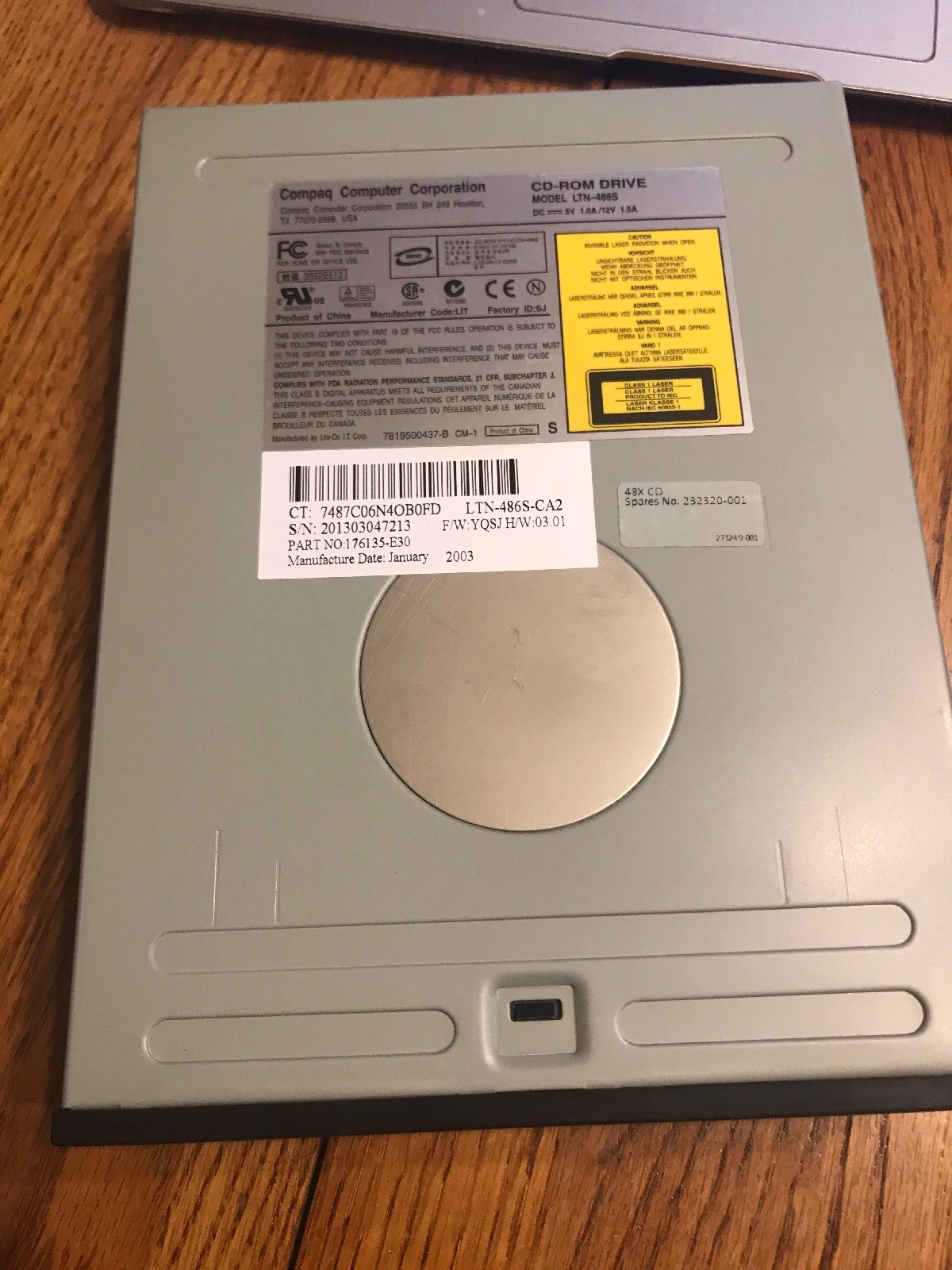 CD-ROM DRIVE #LTN-486S Compaq Computer Corporation Ships N 24h