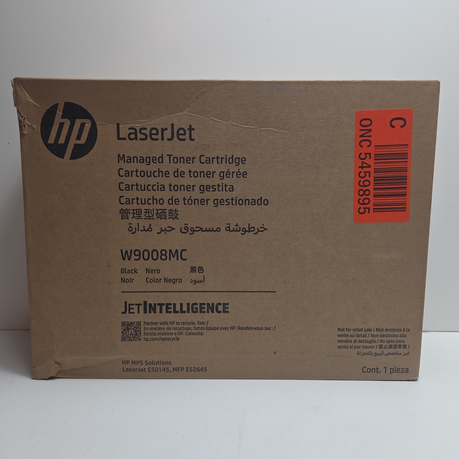NEW OEM - HP W9008MC W9008 BLACK TONER MPS LaserJet E50145 MFP E52645 - Ugly Box