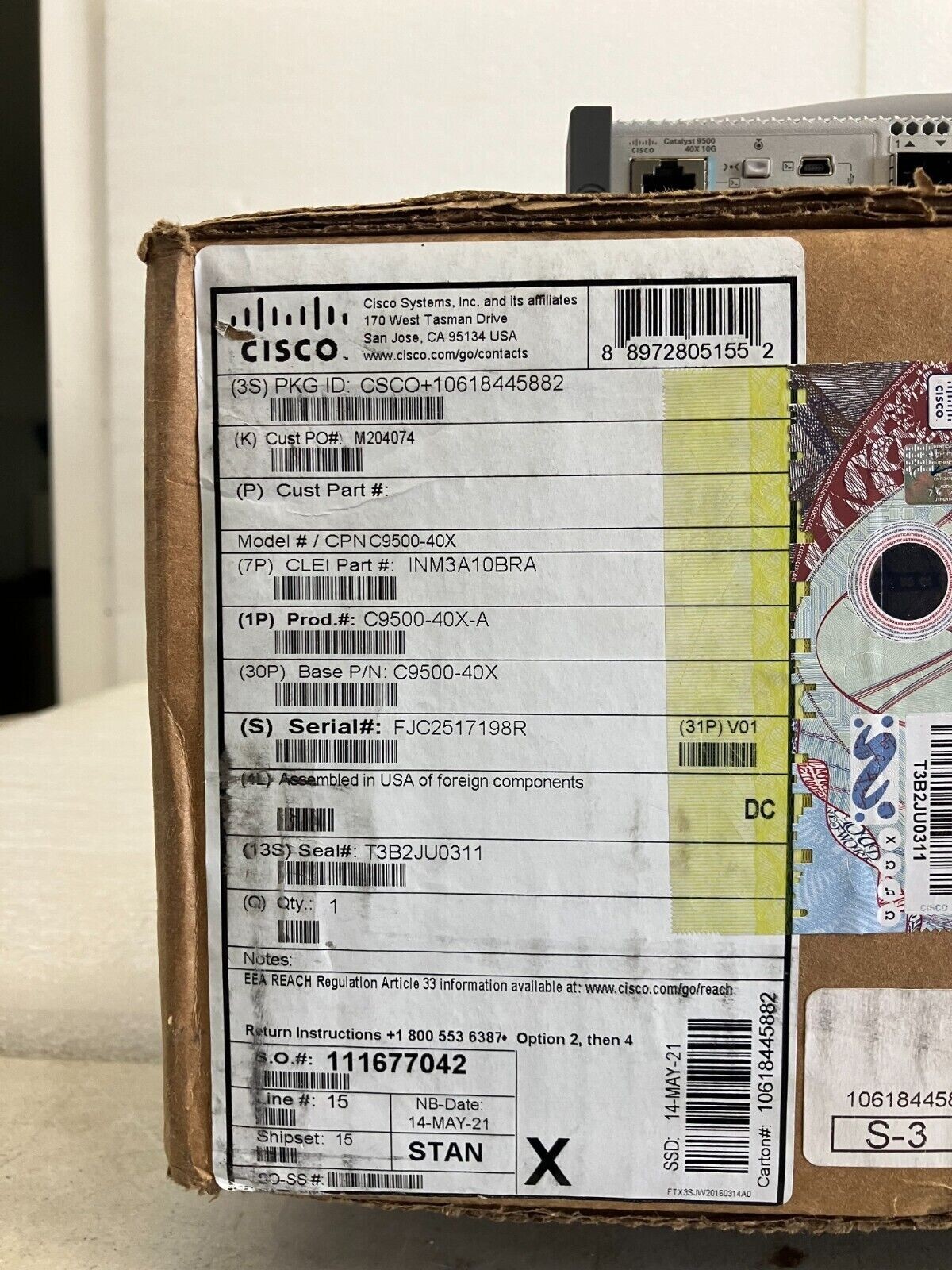 Cisco C9500-40X-A 40-Port 10G Switch NEW OPEN BOX