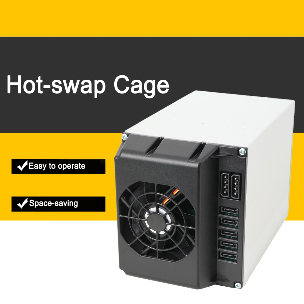 HDD Enclosure Hot Swap Cage 5-Bay 3 x 5.25' Drive Bays 5x SATA 3.5'/2.5'Sas HDD