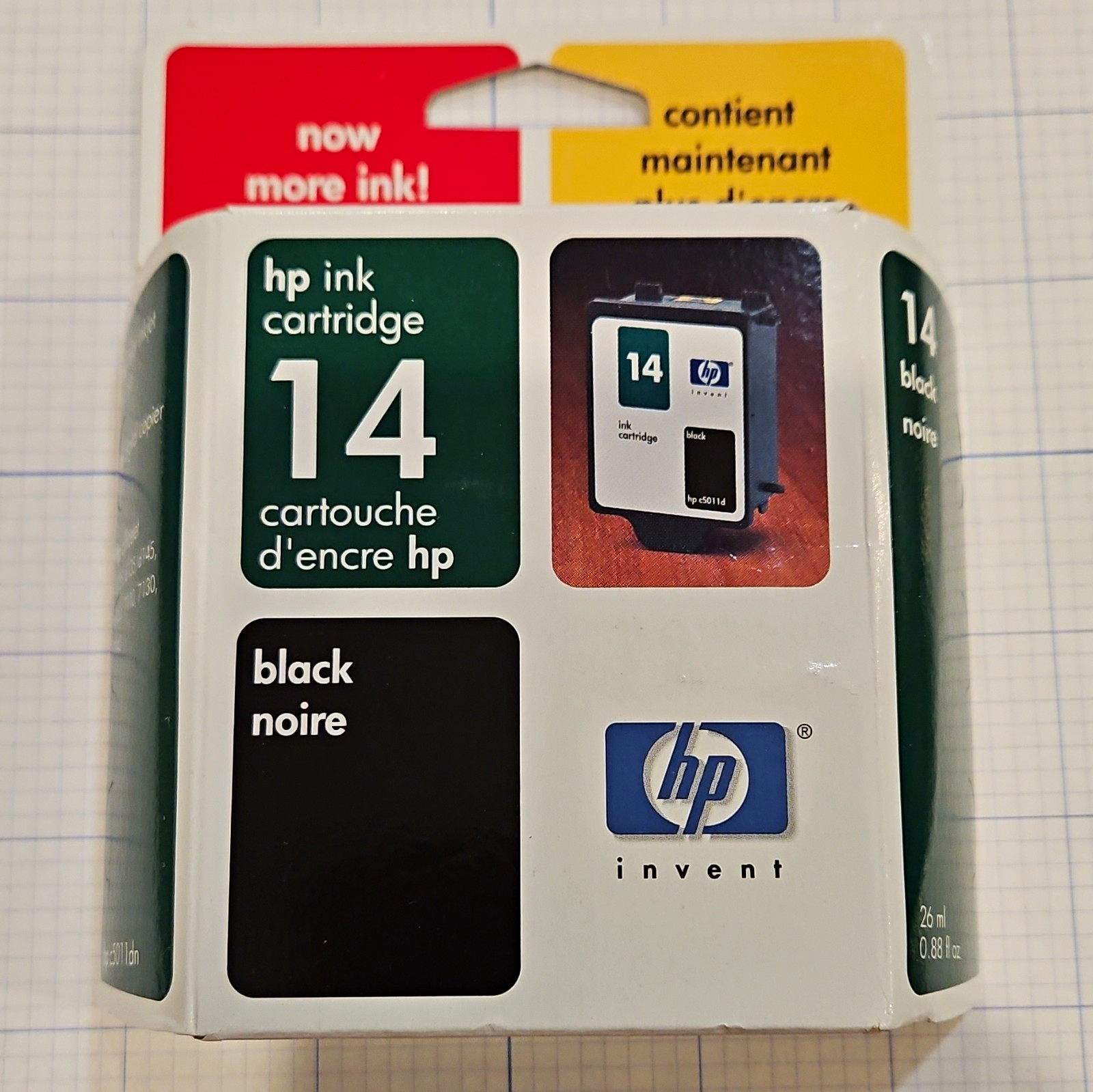 HP 14 Black Genuine/Original Inkjet Ink Cartridge C5011DN Sealed