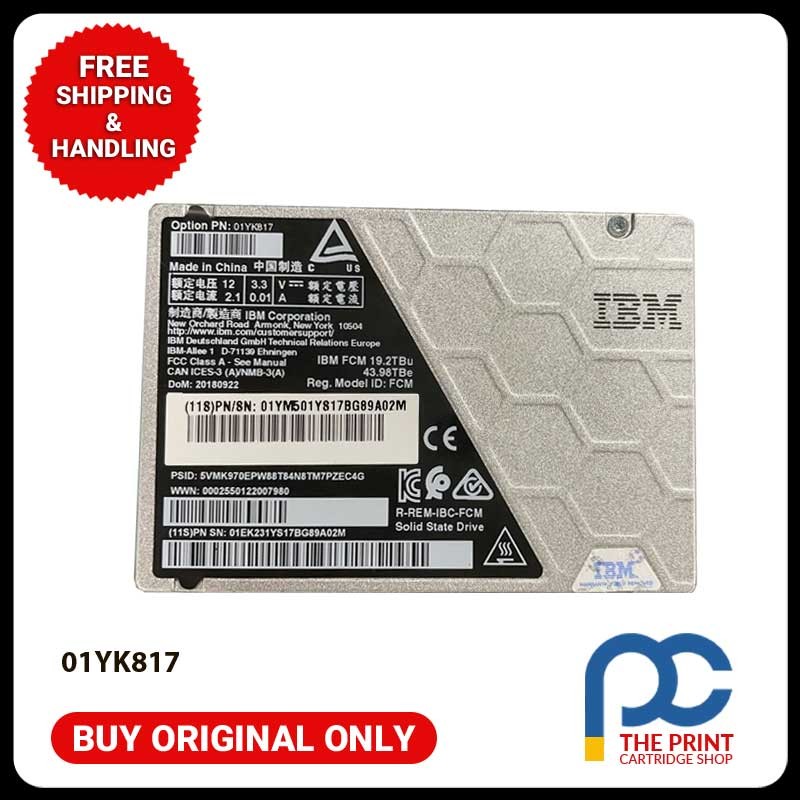 IBM 19.2TB REM IBC FCM SSD 01YK817 FCC class A 01YM501Y817BG89A02M