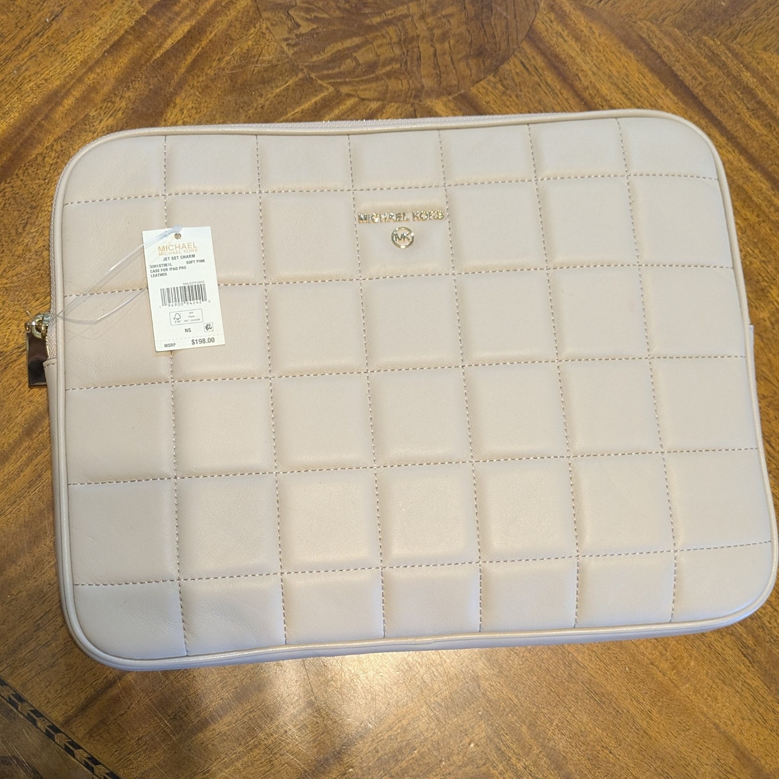 Michael Kors Jet Set Charm Quilted Leather iPad Pro Case Sleeve – Soft Pink NWT