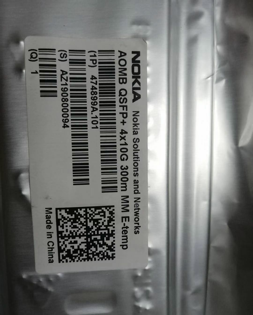 NOKIA  AOMB (1P) 474899A.101 QSFP+  4x10G  300m 850nm E-Temp  FTL410QD4N-NS