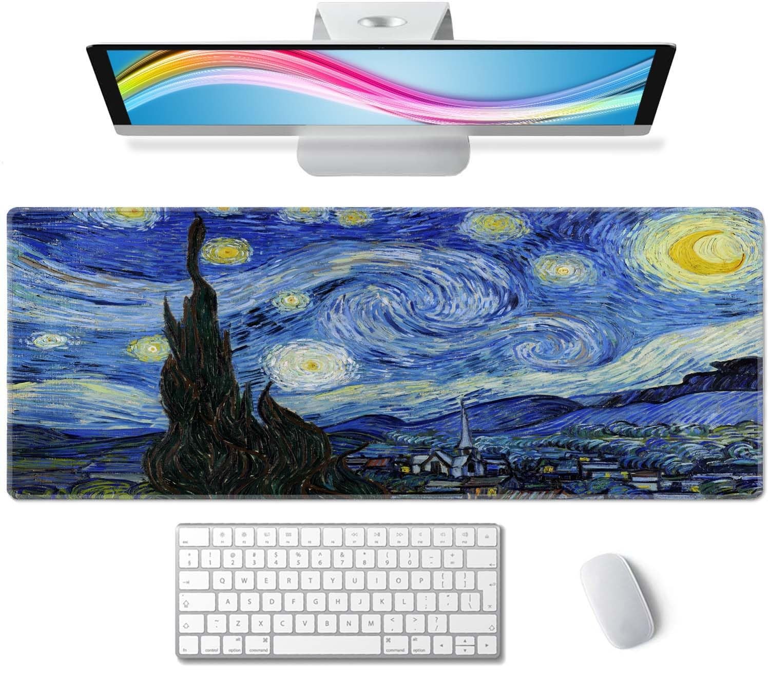 Wasica Gaming Mouse Pad, The Starry Night 31.5x11.8 Inches