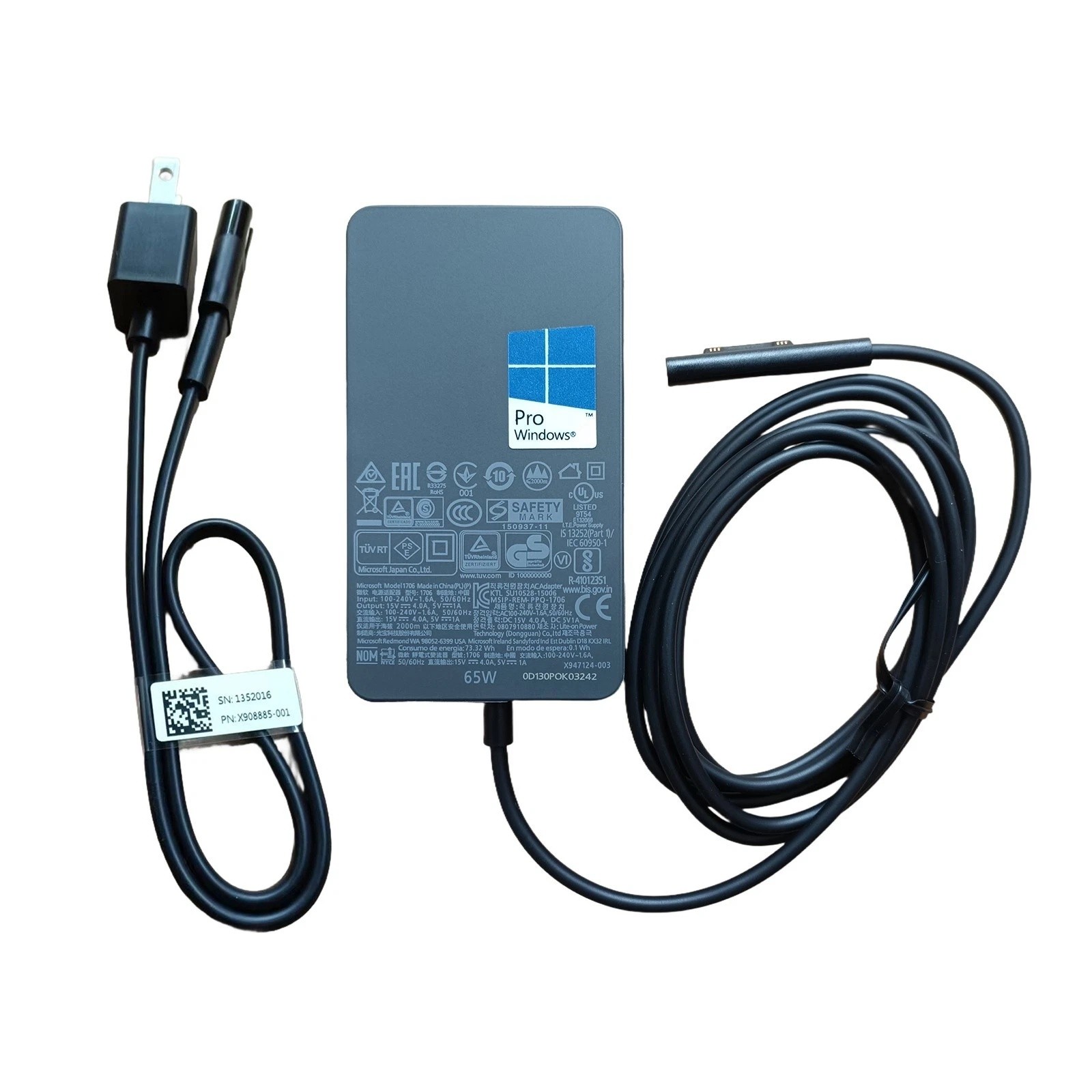 65W Microsoft Surface Pro 3 4 5 6 7 Book Laptop Charger Power Adapter 1706 15V4A