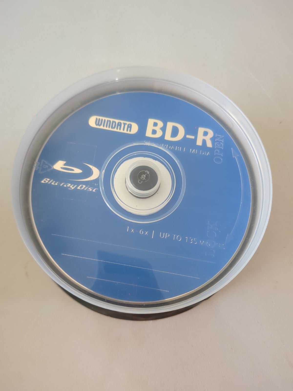 10 Pack Windata Blu-ray BD-R BDR 135 minutes Logo Top Recordable Disc