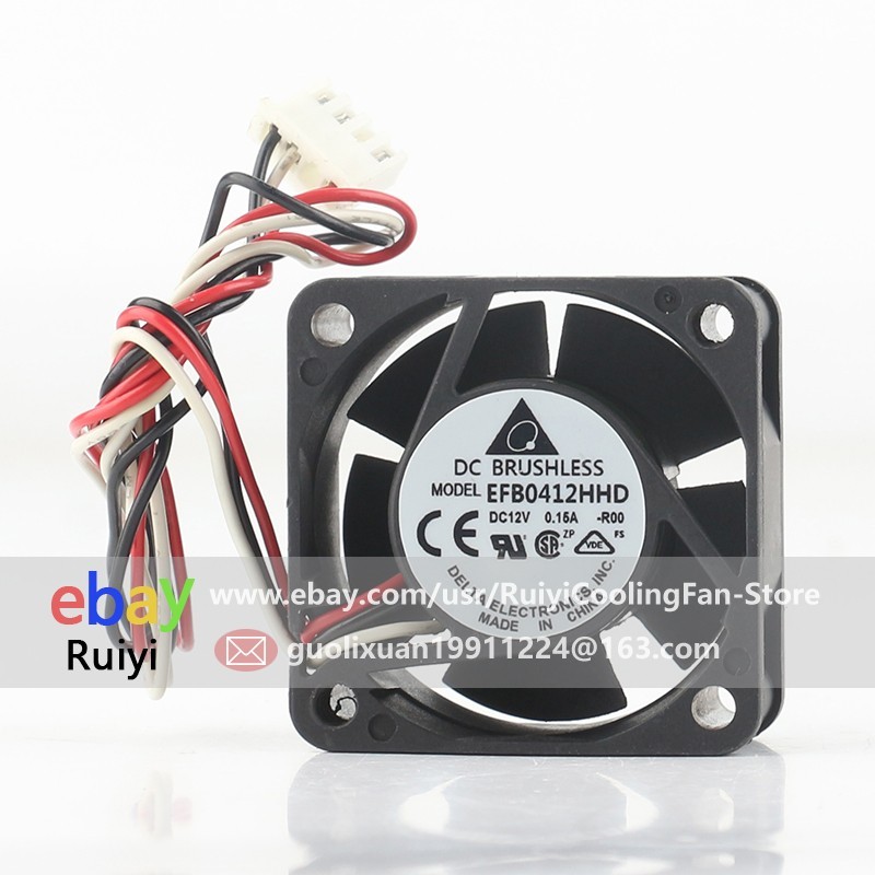 Delta EFB0412HHD-R00 DC12V 0.15A 4020 3-wire Large air Volume Axial Cooling Fan