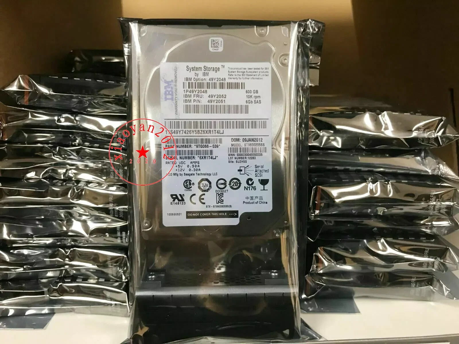 IBM 49Y2048 49Y2051 49Y2052 600GB 6G 10K SAS 2.5in ENT HDD W/Tray