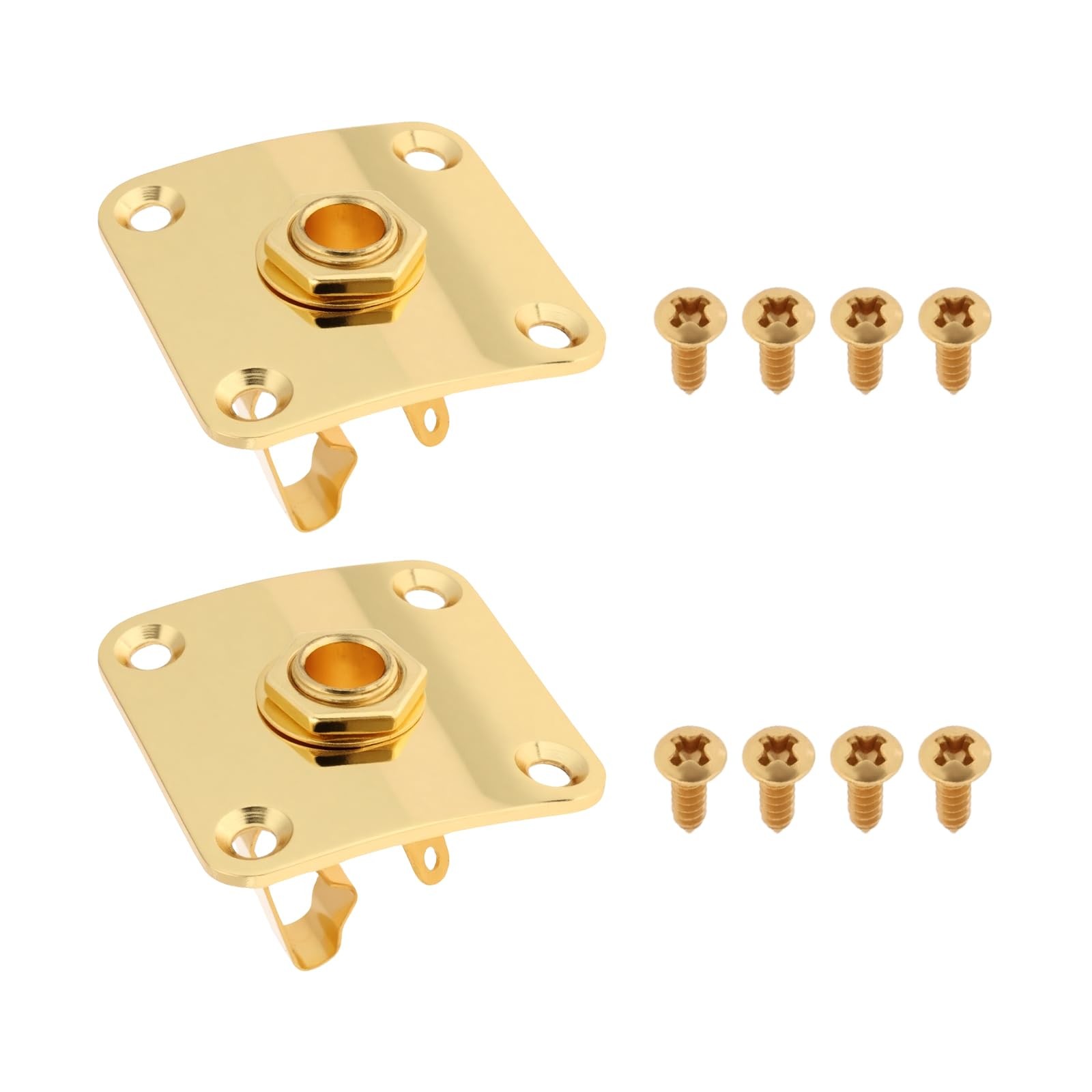Briny River 2Pcs 1/4 Output Jack Plate Input Jack Socke 35x25x10mm 6.35mm Com...