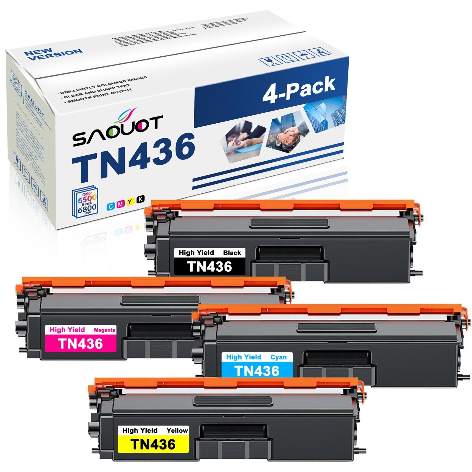 TN436 TN-436 Toner Cartridge 4 PK Replacement for Brother TN 436 MFC-L8895CDW