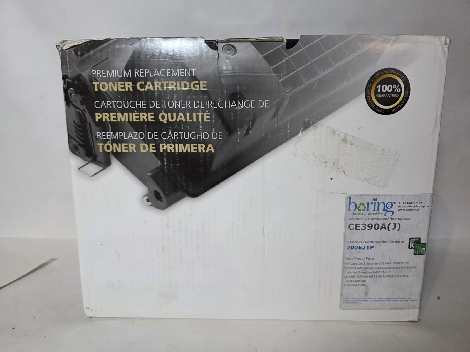 Black JUMBO Extended Yield Toner for HP CE390A(J) / 200557P - NEW OPEN BOX