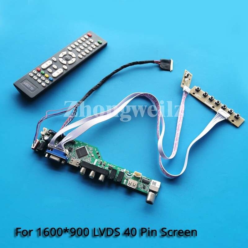 For LP156WD1-TLD2/TLD3 40 Pin 1600x900 VGA+HDMI+AV+USB LVDS LCD Driver Board Kit