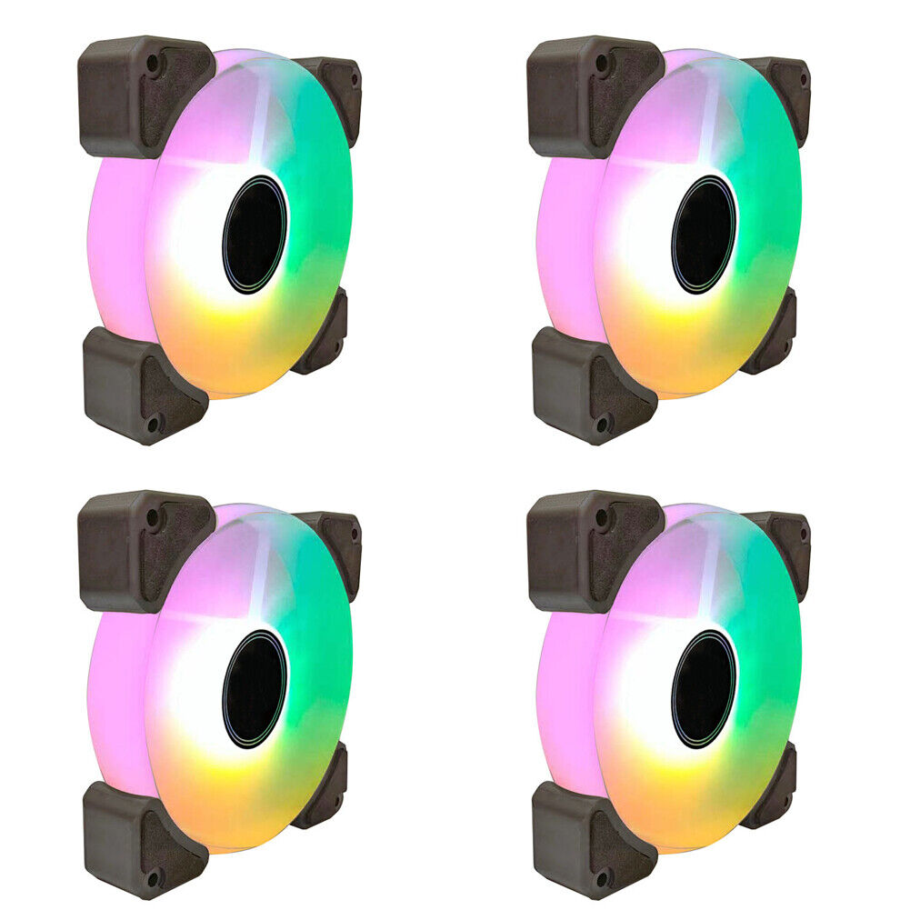US 4-8 Pcs Computer Gaming Case RGB LED Fans Cooling Quiet Colorful Frame 120mm