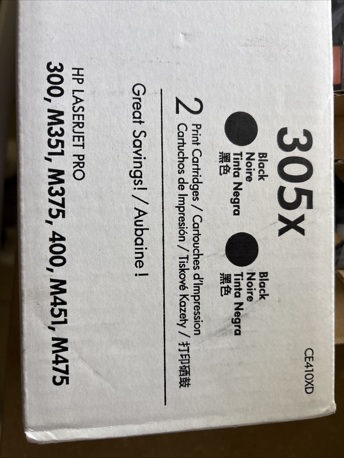 Genuine HP LaserJet 305X Black Toner OEM Cartridge CE410X - New & Sealed