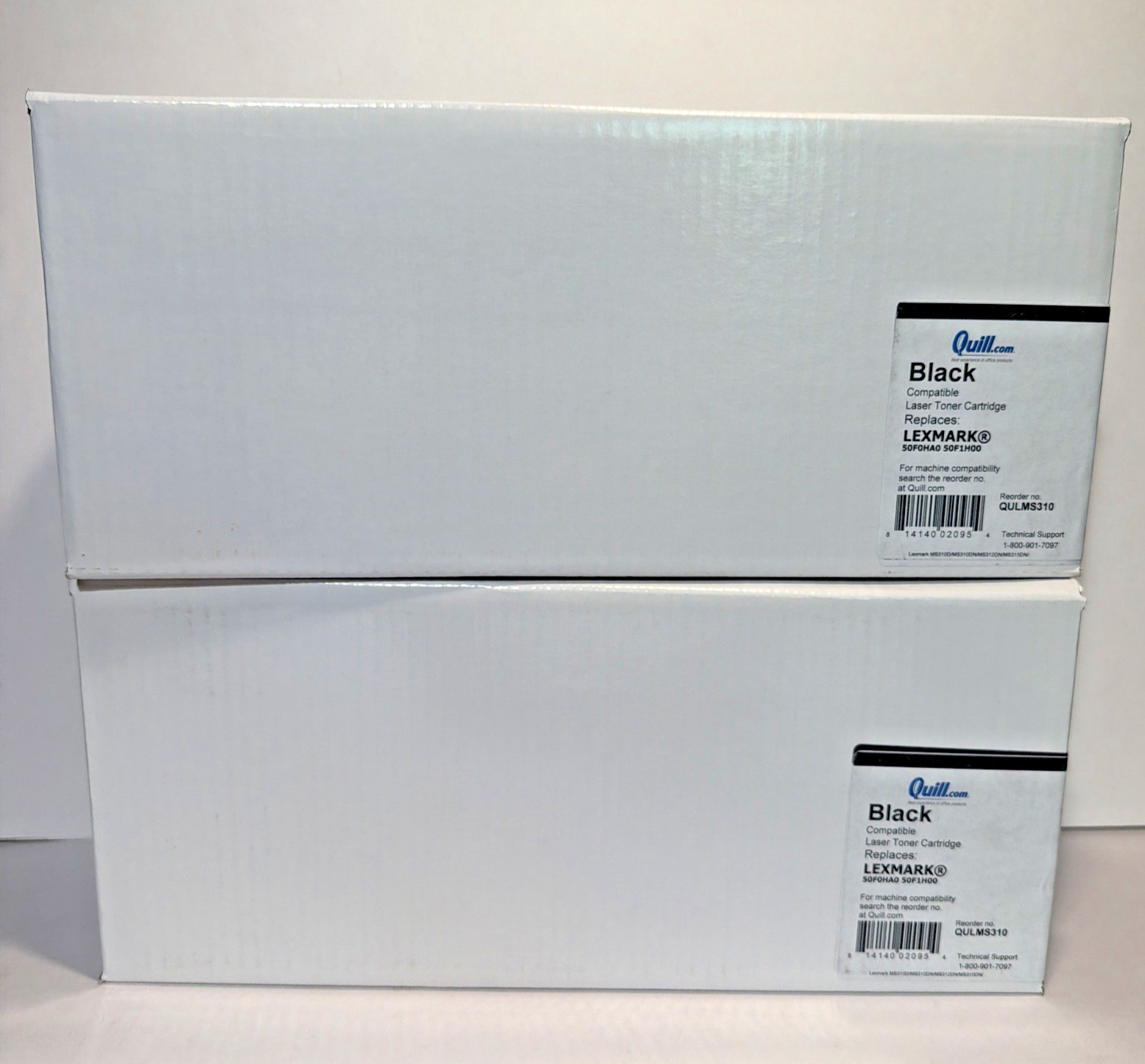 Quill Lexmark Compatible 50F0HA0 50F1H00 Black Laser Toner Ink Cartridge 2 Pack