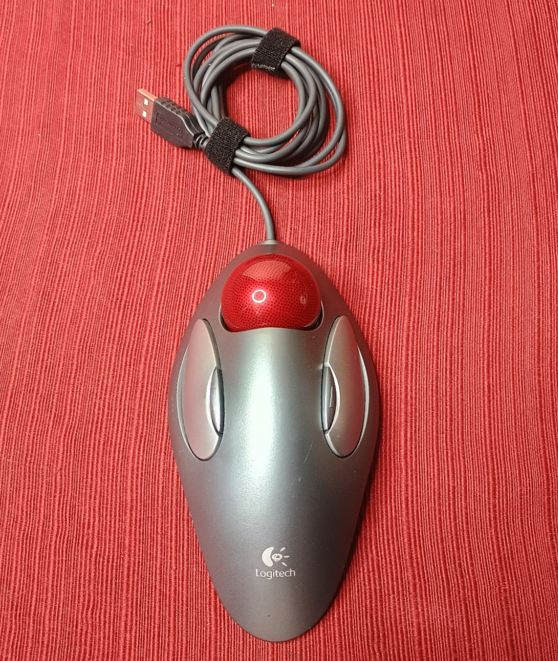 Logitech Ambidextrous Trackman Marble USB T-BC21 Mouse Trackball Tested Working