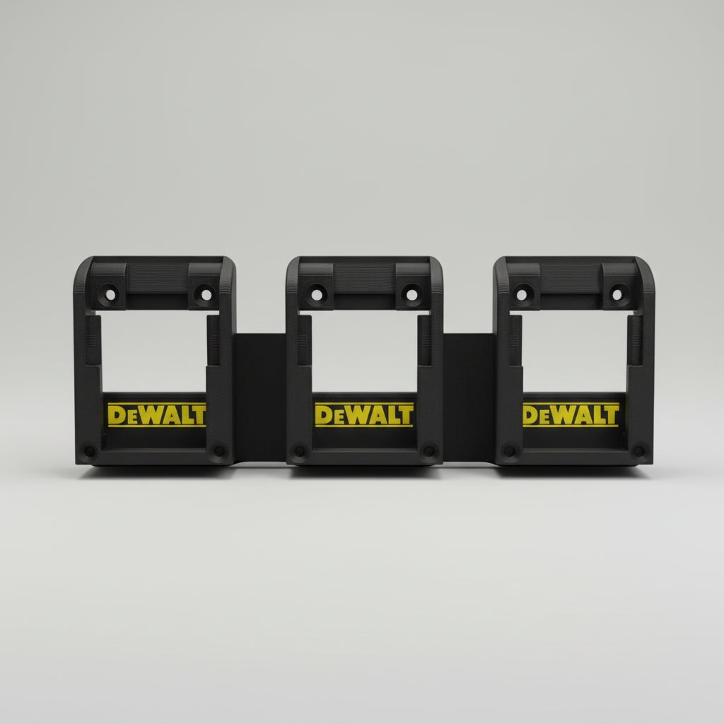 DeWalt Battery Holder 3D Printed Tool Organizer Holds 3 Batteries