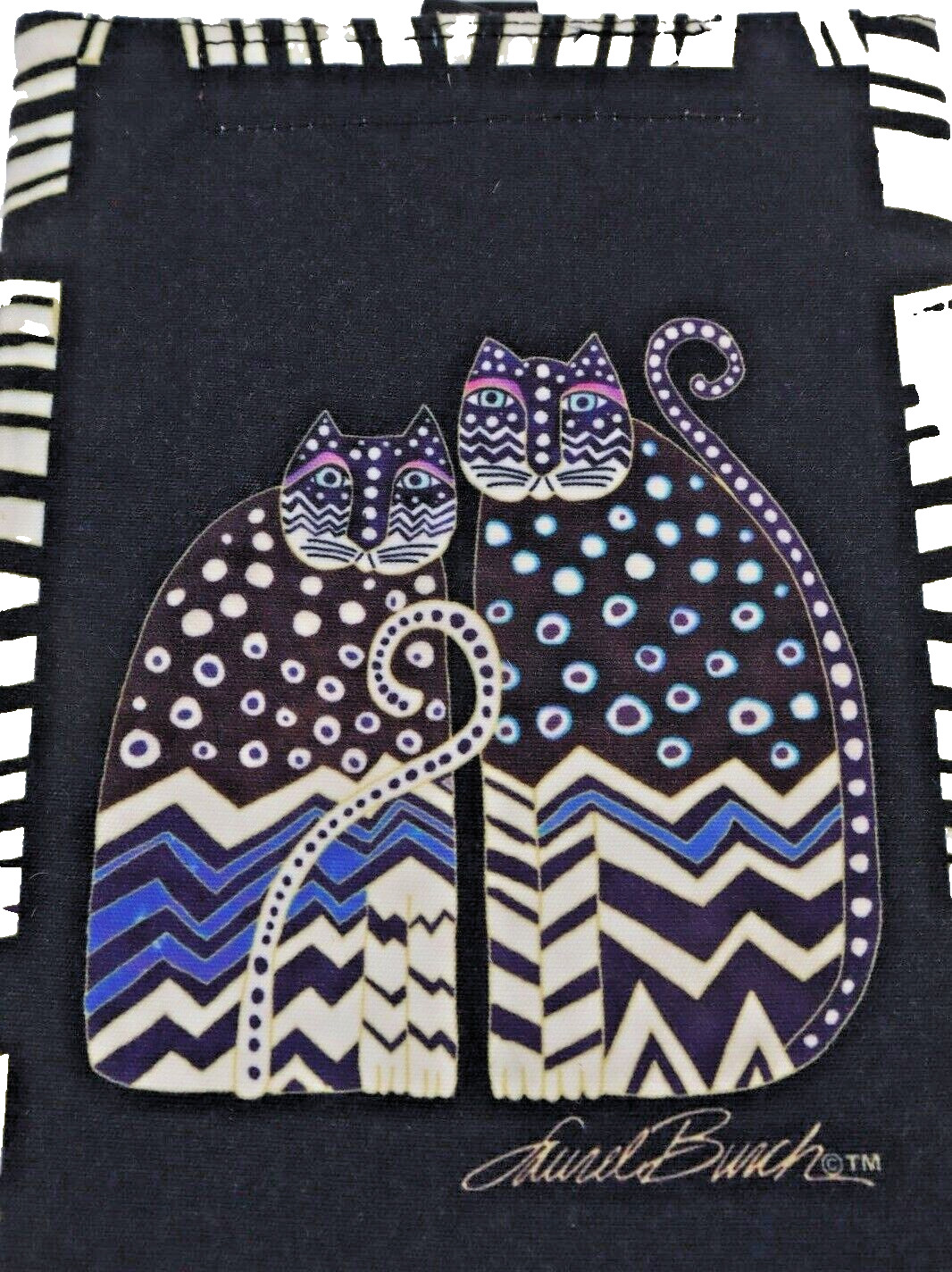 Laurel Burch iPad Kindle eReader Padded Canvas Cover Pouch Spotted Cat Twins 