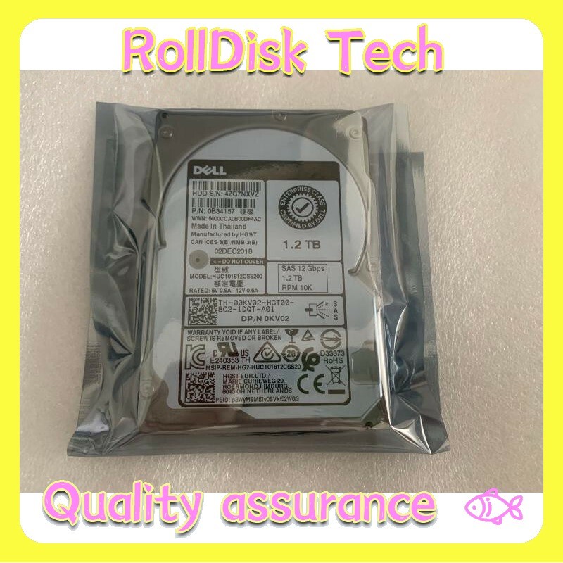 New Dell 00KV02 0KV02 HUC101812CSS200 1.2TB 2.5" 10K 12Gbps SAS HDD Hard Disk