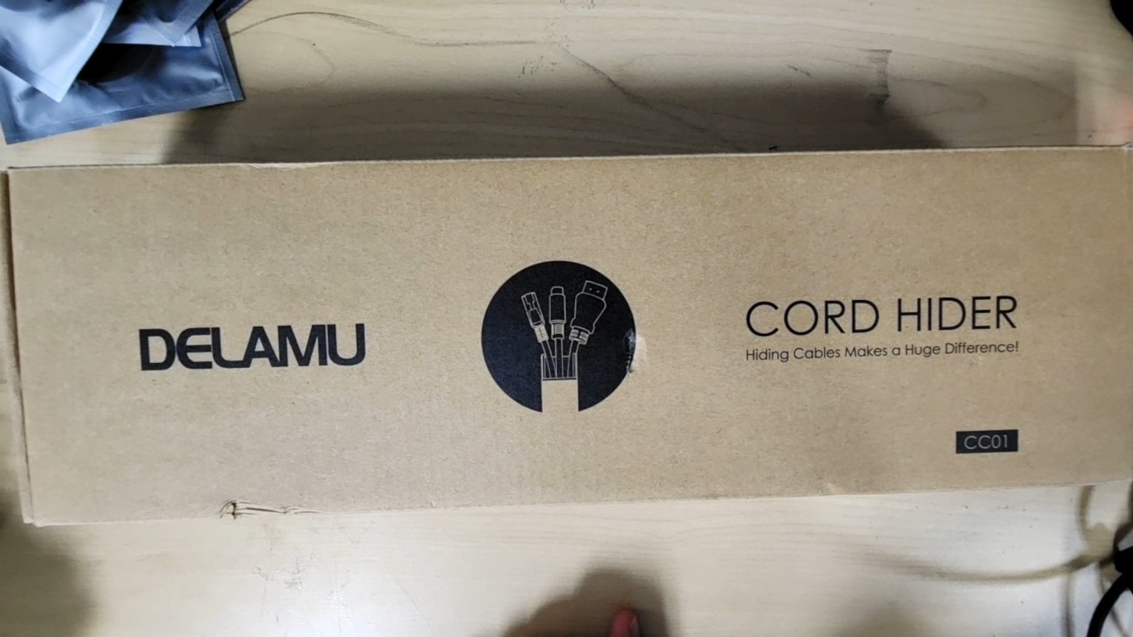 Delamu CC01 Cord Hider 157" Cable Cover Raceway Kit Grey Wall TV New Sealed