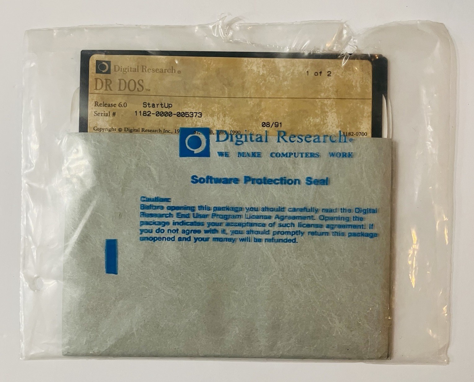 Digital Research DR-DOS 6.0 (1991) 5.25” Floppy Disk Set Startup + ViewMAX VTG