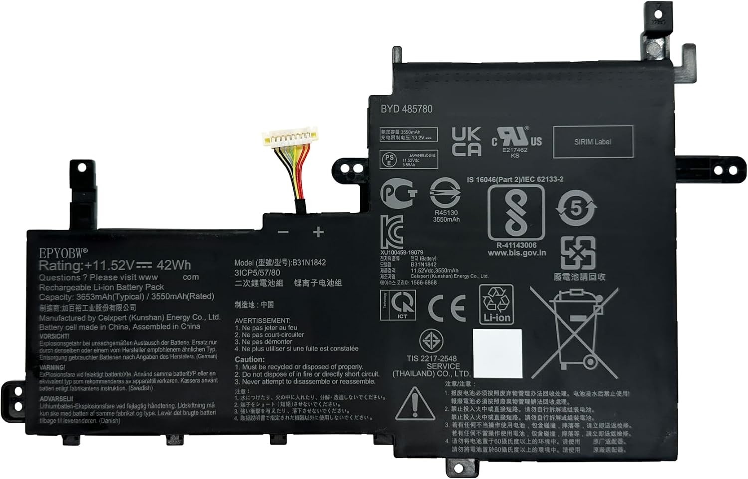 B31N1842 Laptop Battery 42Wh Compatible with ASUS VIVOBOOK 15 M513 S513EA