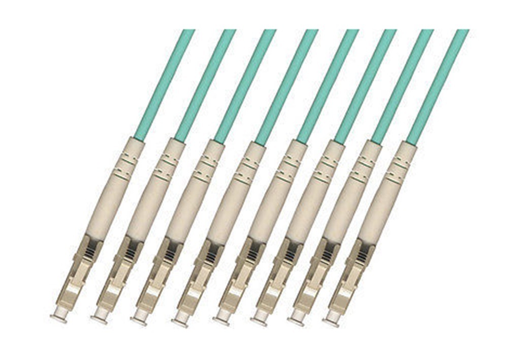 30M INDOOR ARMORED LC-LC 8 STRANDS OM3 MULTIMODE FIBER OPTIC CABLE
