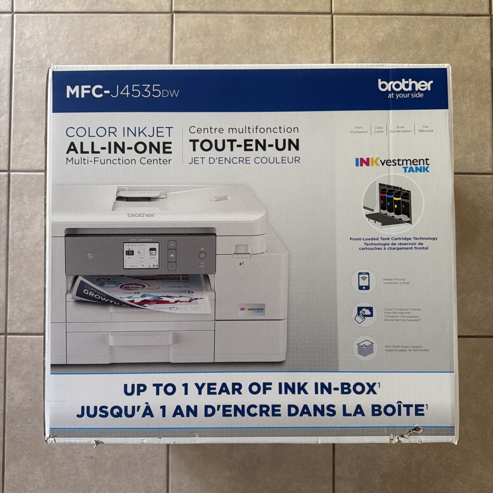 Brother INKvestment Tank MFC-J4535DW Color Inkjet Printer All-in-One