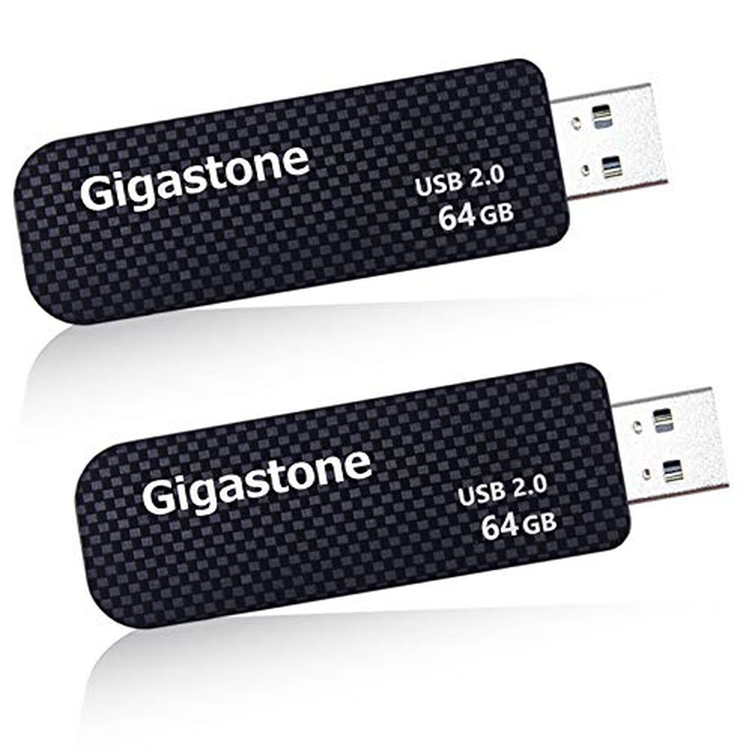 GIGASTONE V30 64GB USB 2.0 Flash Drive 2-Pack, Capless Retractable Design Pen...
