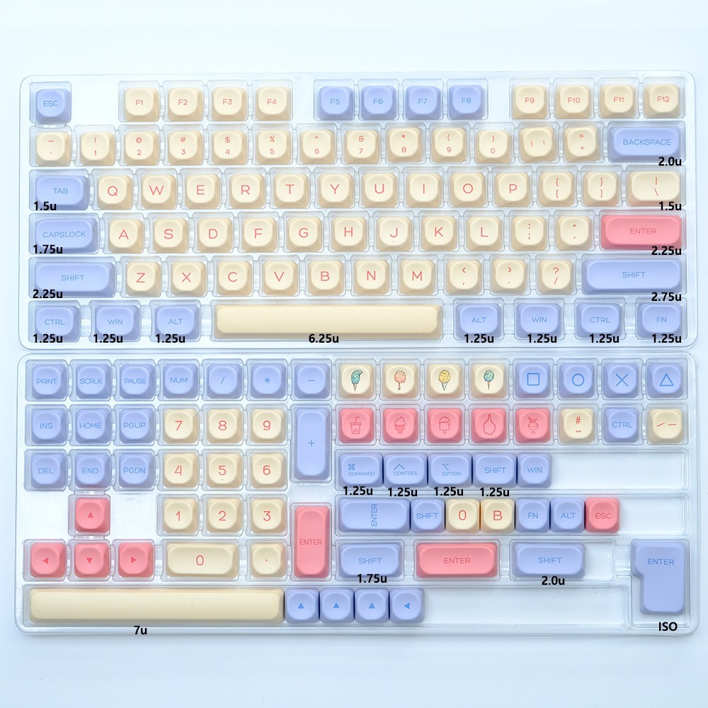 KBDiy KOA Profile PBT Keycaps 139 Keys Korean English Custom MX Mechanical ANSI